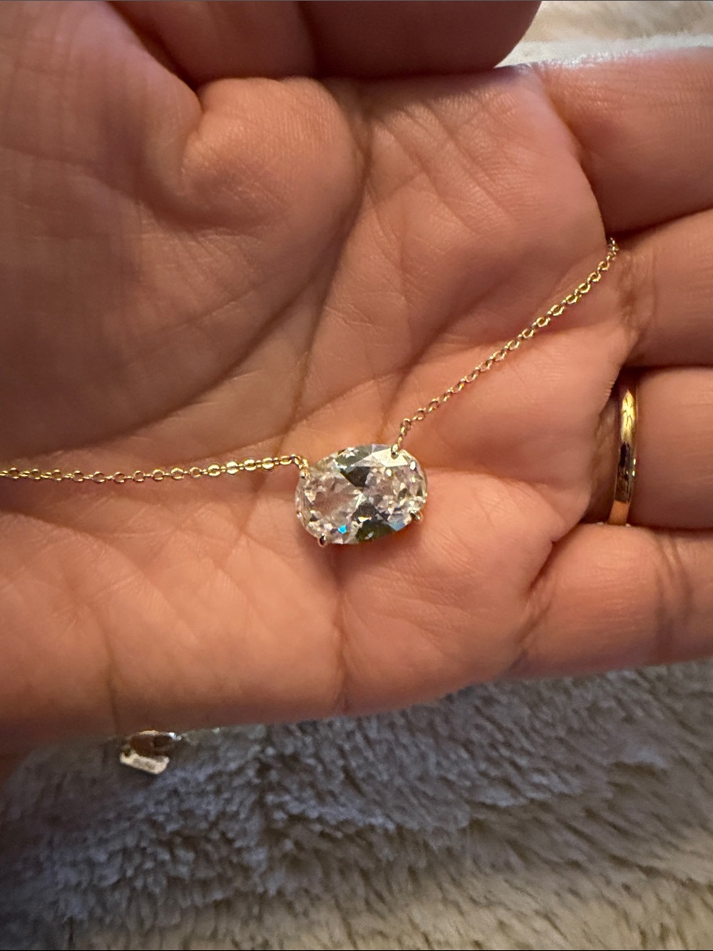 Melinda Maria Classic Oval Clear Stone Pendant Necklace - Women